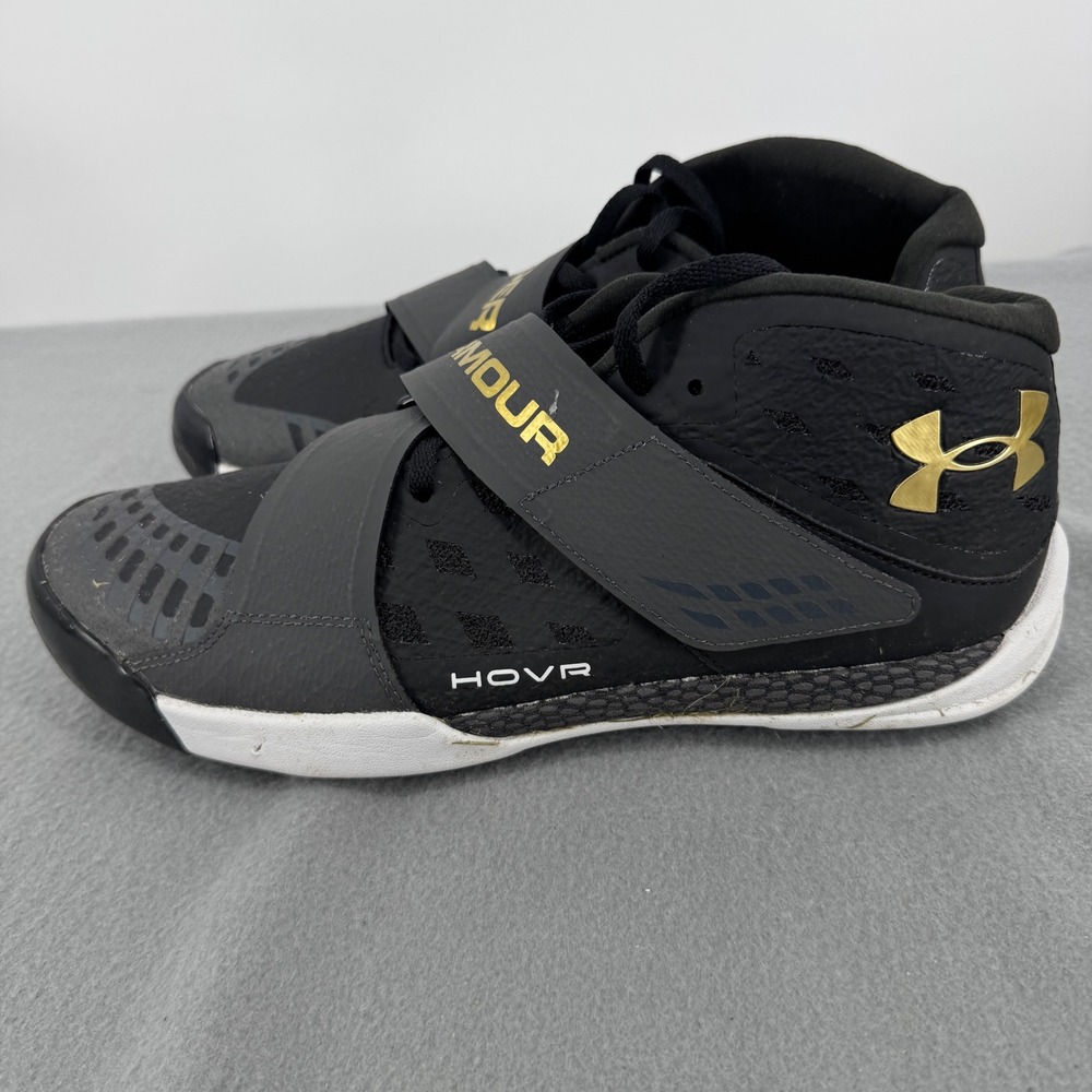 Under Armour HOVR Silencer Mens 9.5 Womens 11 Javelin Track Spikes Black Gold
